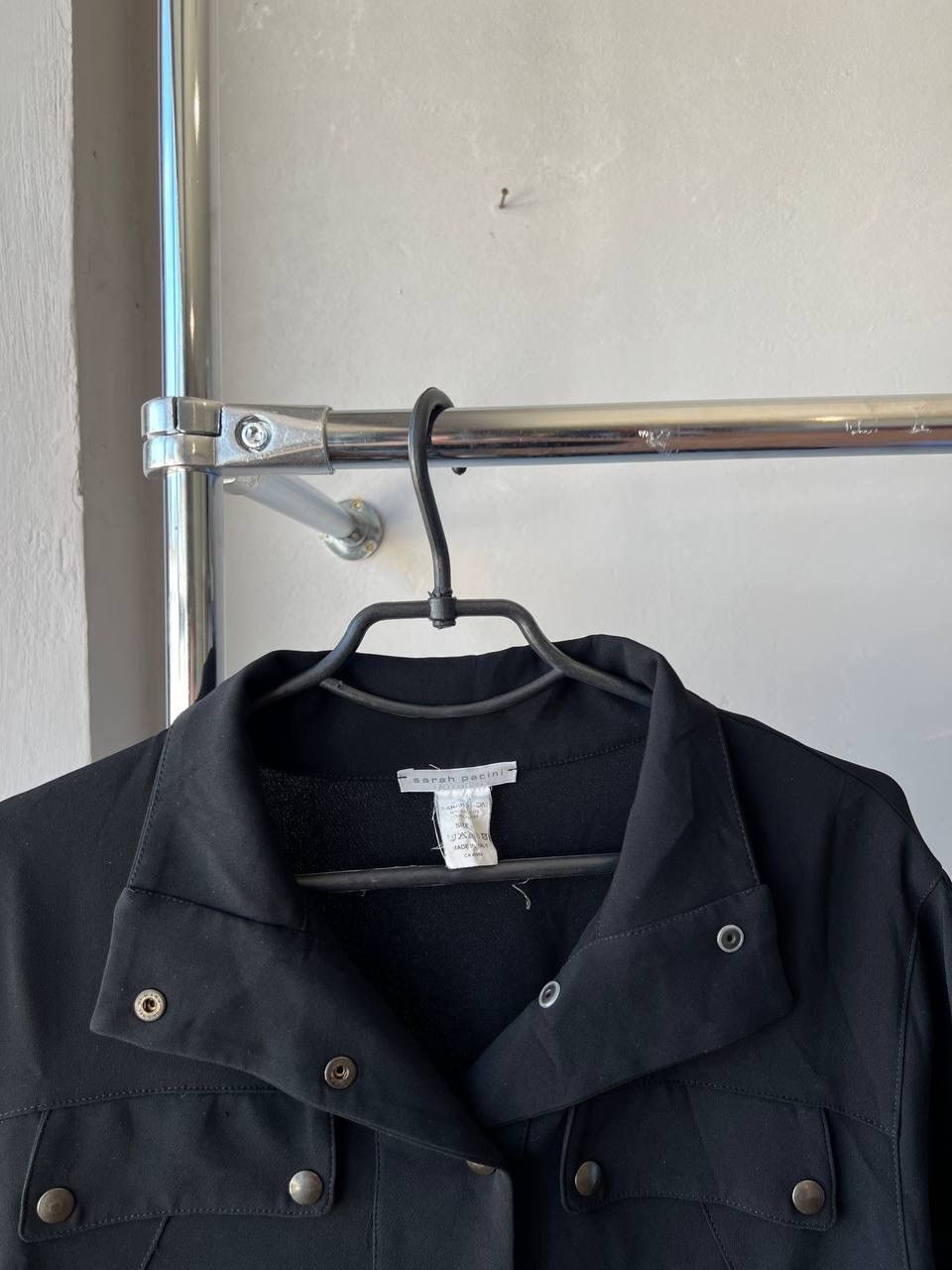 Sarah Pacini SARAH PACINI BLACK WOMAN SOLID BUTTON BLAZER BELTED JACKET L Size L / US 10 / IT 46 - 6 Thumbnail
