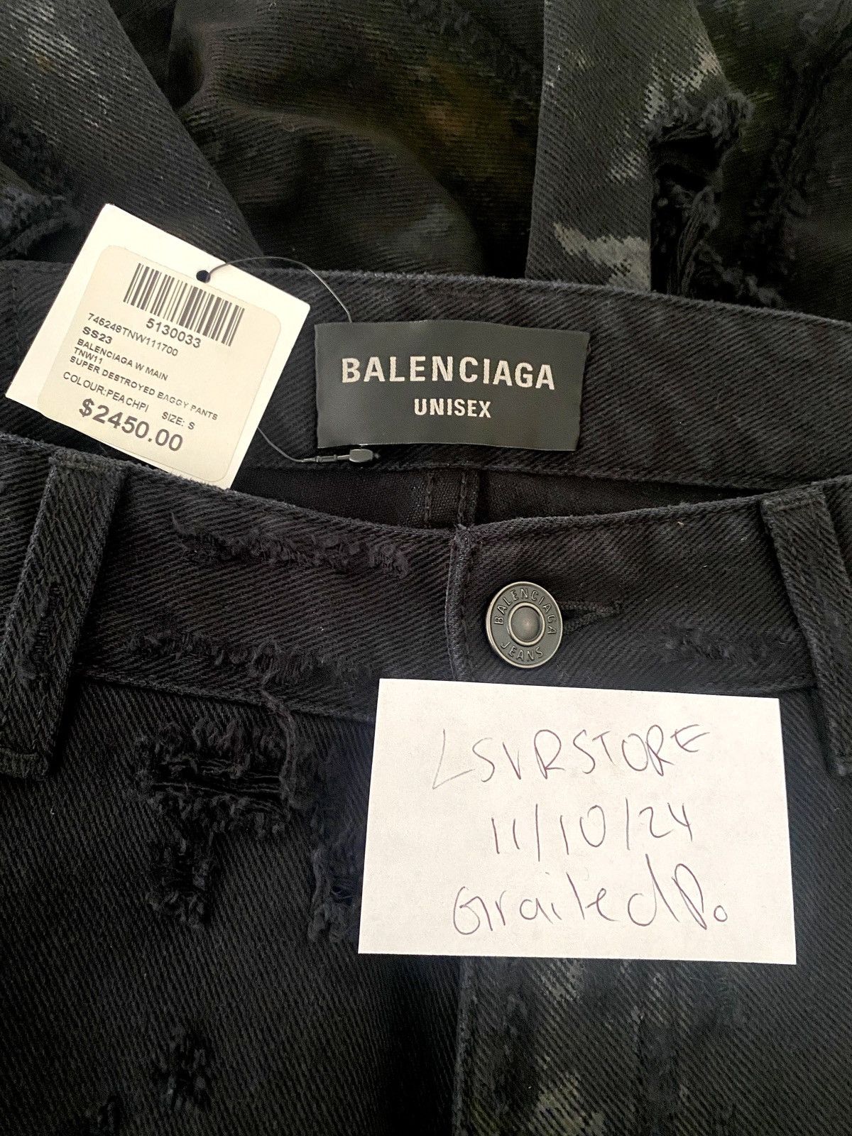 Balenciaga Balenciaga Super Destroyed Baggy Mud Jeans S | Grailed
