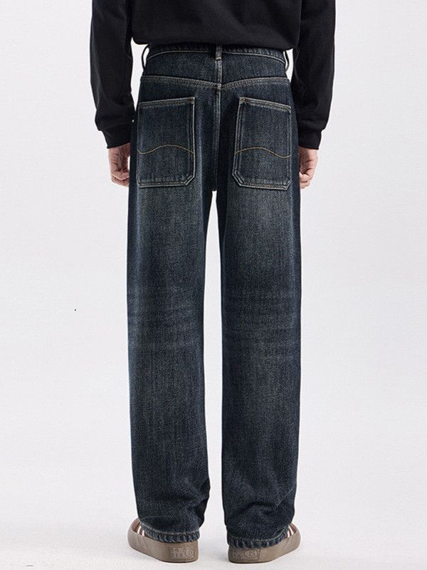 Japanese Brand Men's American retro loose wide-leg straight leg jeans Size US 32 / EU 48 - 4 Thumbnail