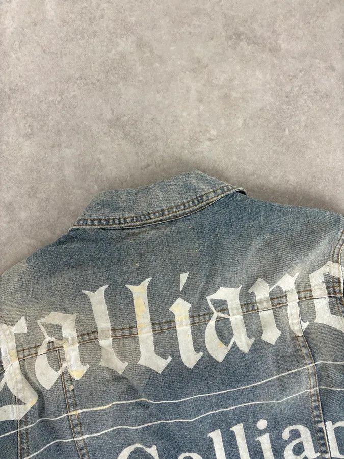 John Galliano SS2011 John Galliano Blue Gazette Gothic Script Denim Jacket Size US M / EU 48-50 / 2 - 6 Thumbnail