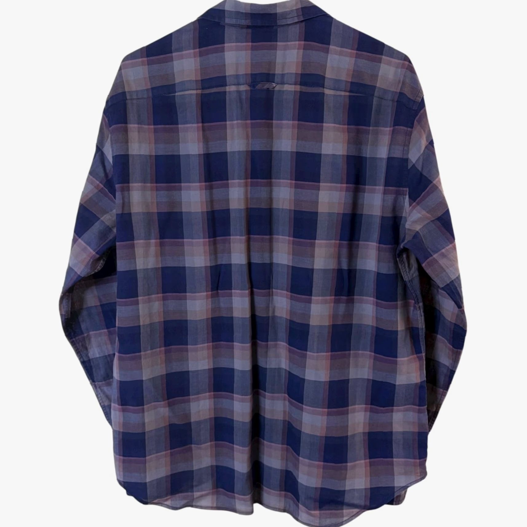 Vince Vince Button-Up Shirt Plaid Long Sleeve Blue 100% Cotton Men’s Large L, Casual Business, Preppy, City Style Size US L / EU 52-54 / 3 - 4 Thumbnail