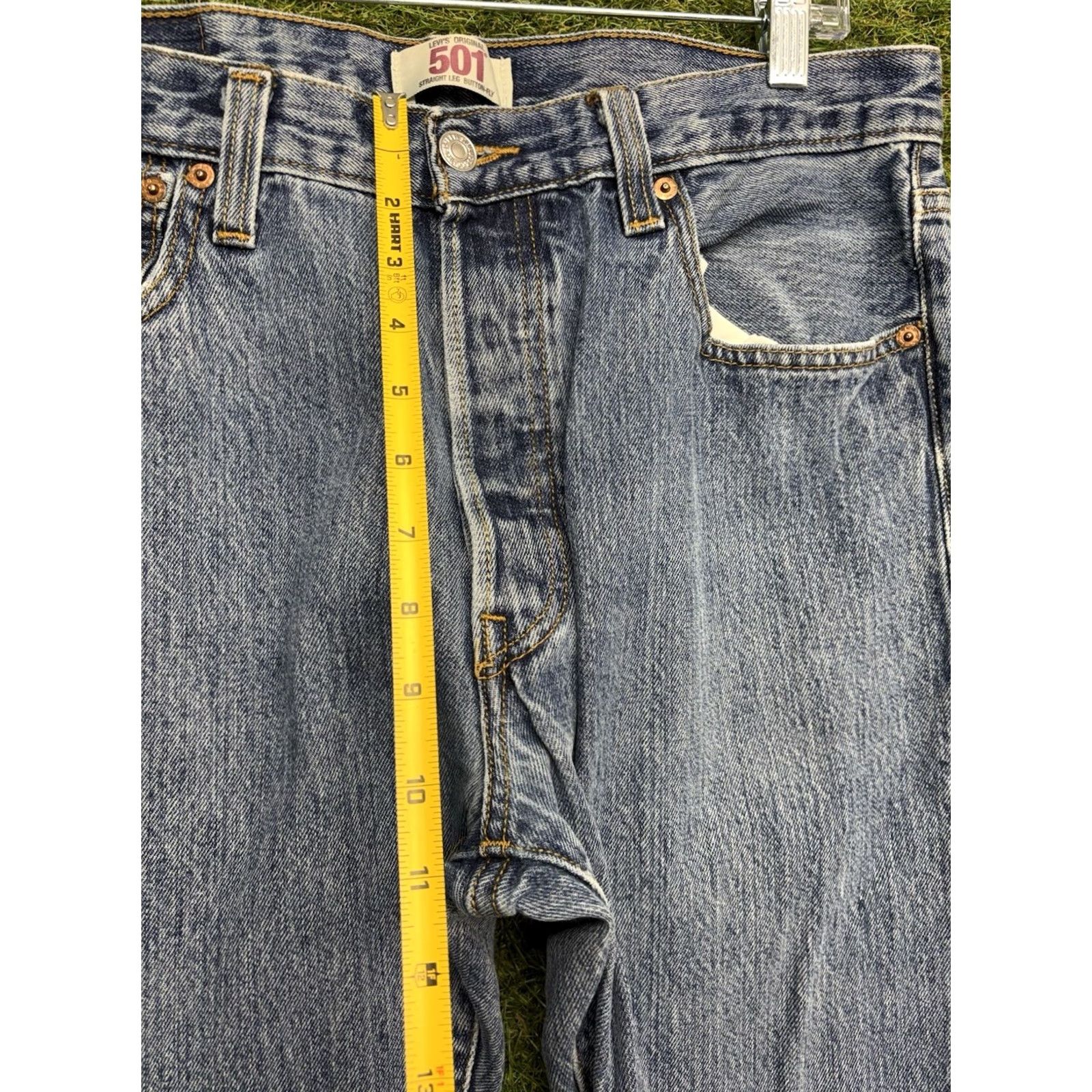 Levi's Levi's 501 Jeans Mens 34x30 Straight Denim Cotton Button Fly Work Regular Blue 5-Pocket Style Classic USA Size US 34 / EU 50 - 5 Thumbnail