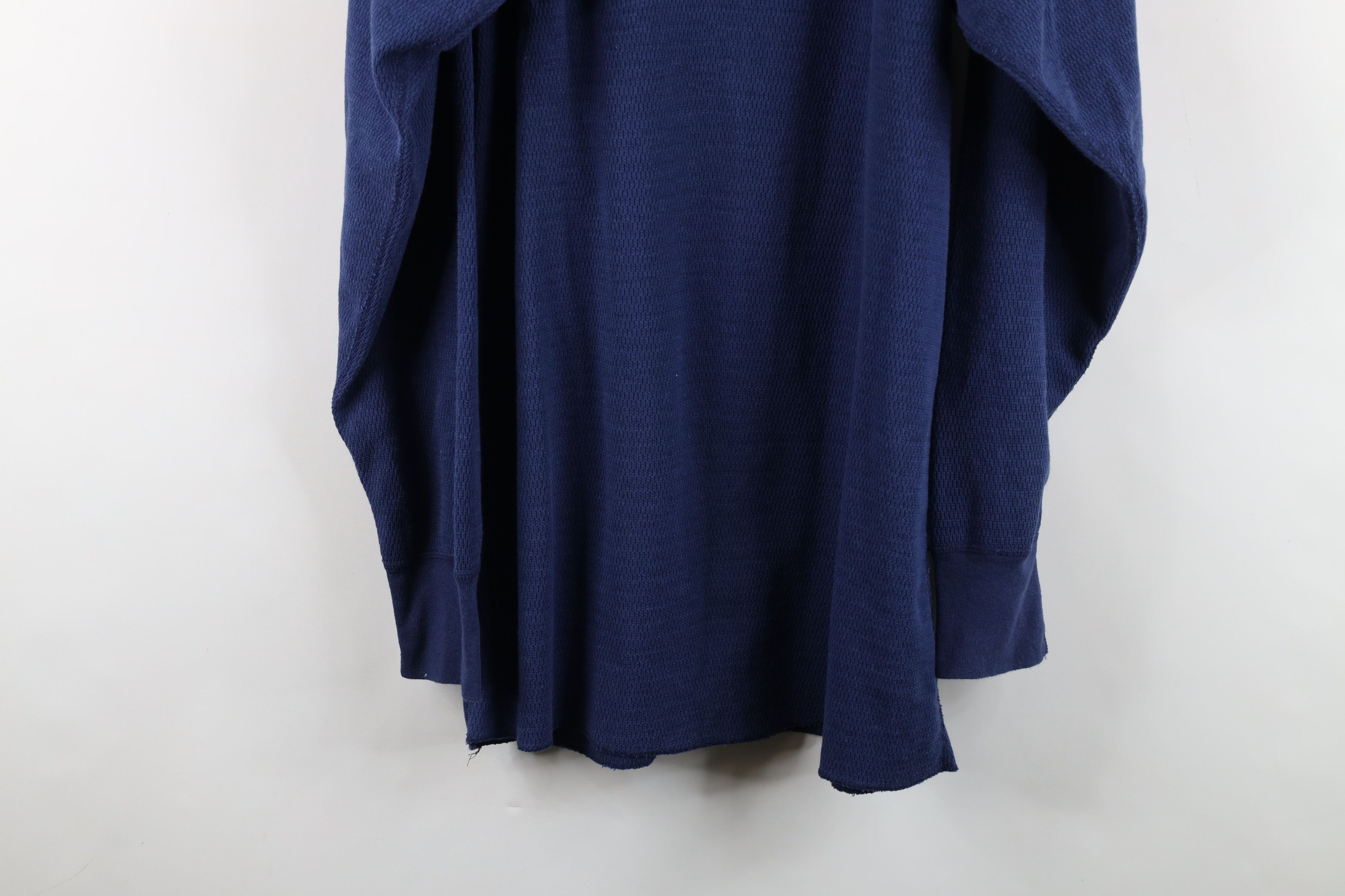 Vintage Vintage 90s Streetwear Thermal Waffle Knit T-Shirt Blue USA Size US XXL / EU 58 / 5 - 10 Thumbnail