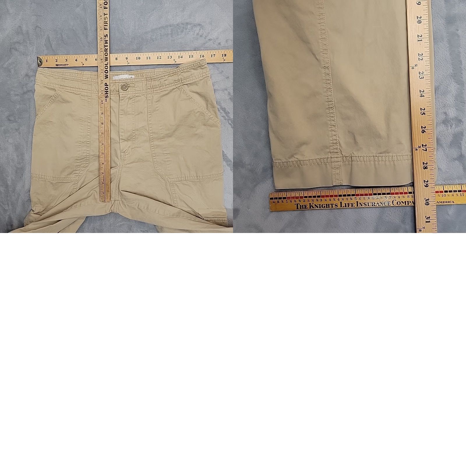 Abercrombie & Fitch Abercrombie & Fitch Cargo Pants Womens 14 Reg Tan Curve Love Loose Baggy Y2K Retro Beige Cotton Pockets Casual Mens Womens Girls Size 36" / US 14 / IT 50 - 8 Thumbnail