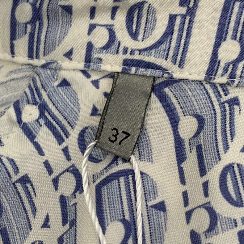 Dior Dior Size 37 Blue logo old flower full print lapel long-sle Size US XXS / EU 40 - 6 Thumbnail