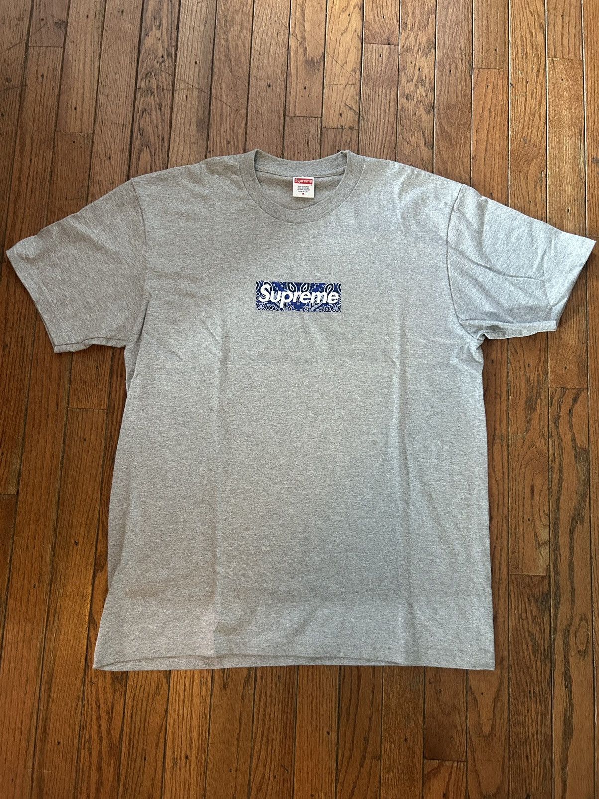 Supreme Supreme Bandana Box Logo Tee 'Heather Grey' | Mens - Size M Size US M / EU 48-50 / 2 - 1 Thumbnail