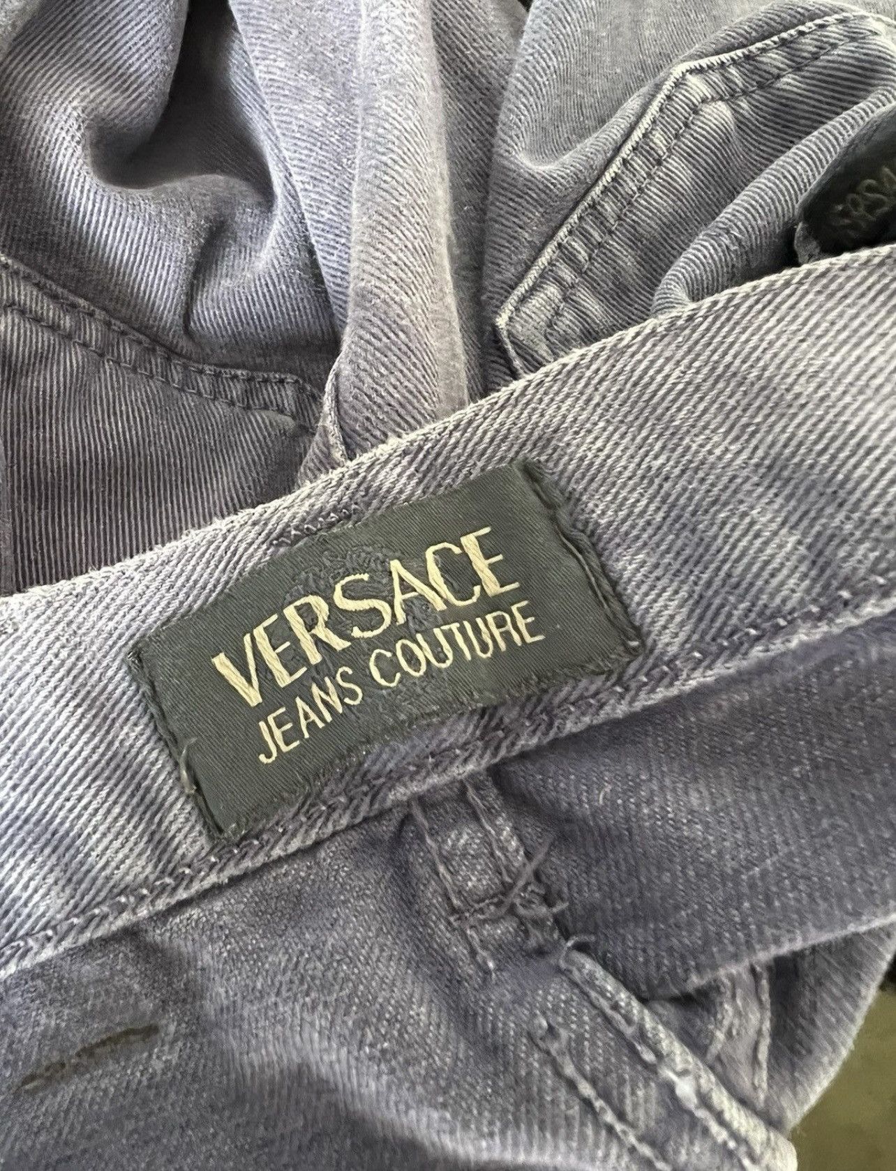 Versace Jeans Couture Vintage Versace Jeans Couture sun Faded Indigo Denim Baggy Size US 29 - 20 Thumbnail