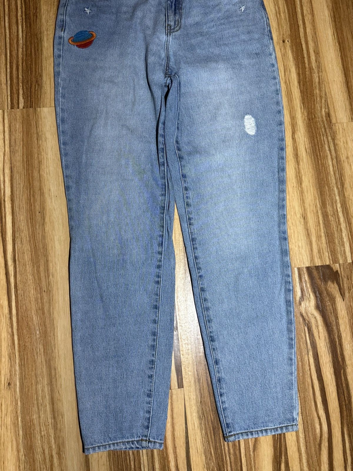 Forever 21 Alien Embroidered Blue Jeans with Patches By Forever 21 Size 34" / US 12 / IT 48 - 4 Thumbnail
