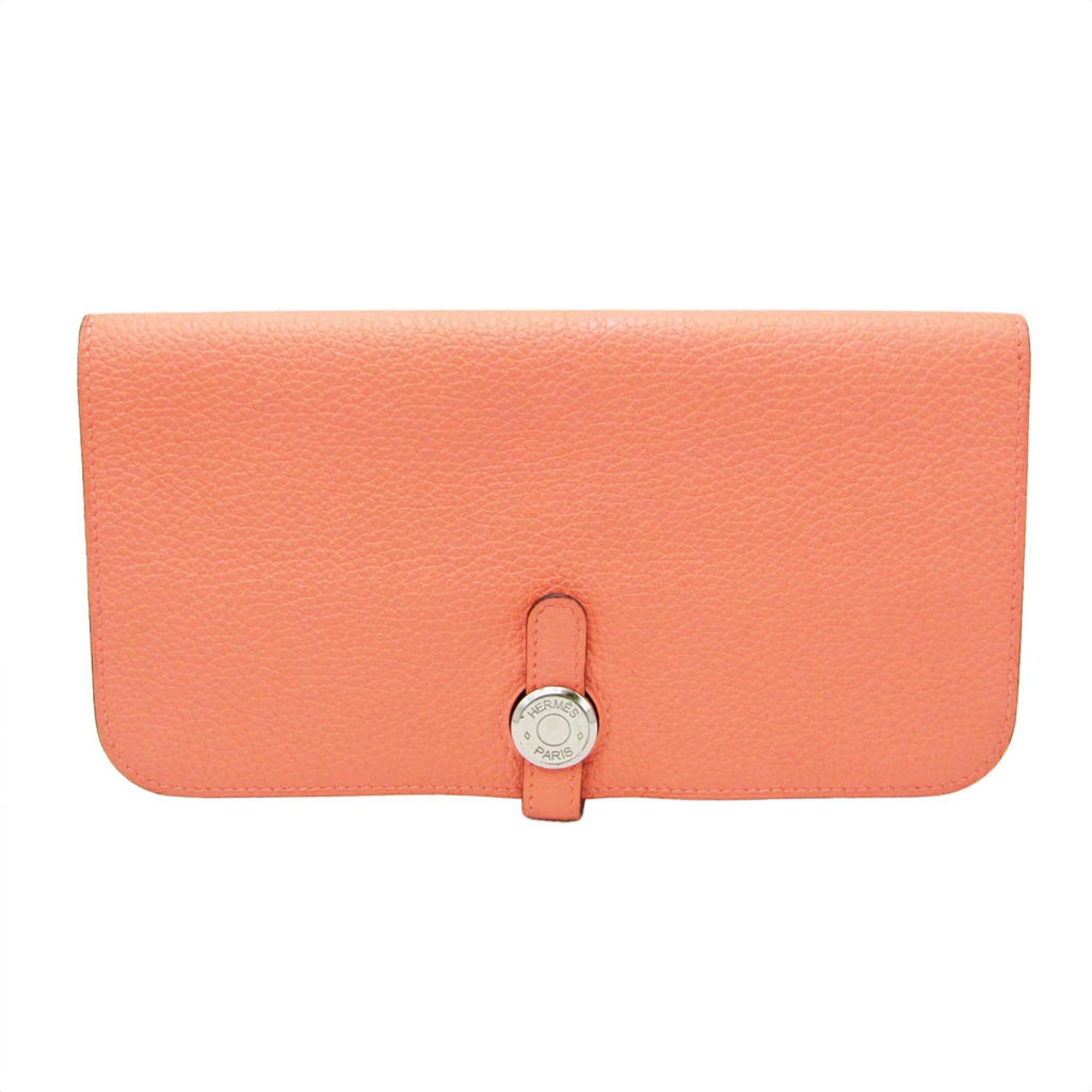 image of Hermes Dogon Gm Women's Togo Leather Long Wallet [Bi-Fold] Crevette in Black
