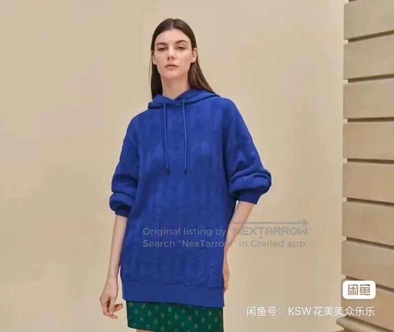 Hermes Hermes Hooded Sweater, Pure Wool, Klein Blue Size XS / US 0-2 / IT 36-38 - 5 Thumbnail