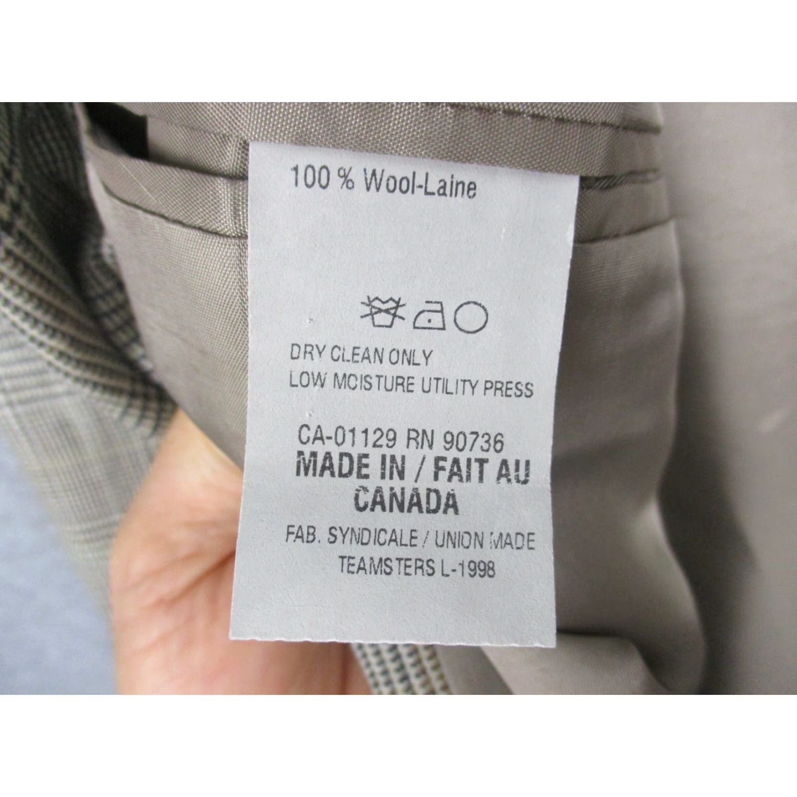 Chaps VINTAGE Chaps Blazer Wool Suit Jacket Sport Coat 40 Gray Plaid Check Size 40R - 7 Thumbnail