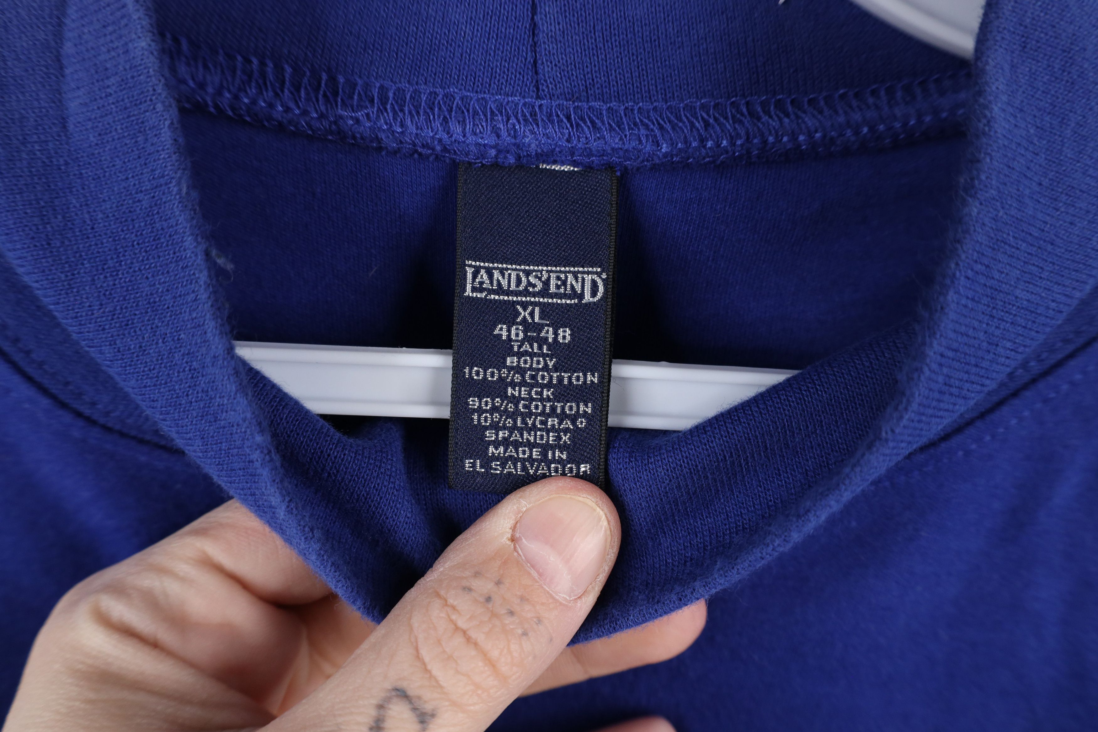 Lands' End × Vintage Vintage 90s Lands End Mock Neck Long Sleeve T-Shirt Blue Size US XL / EU 56 / 4 - 5 Thumbnail