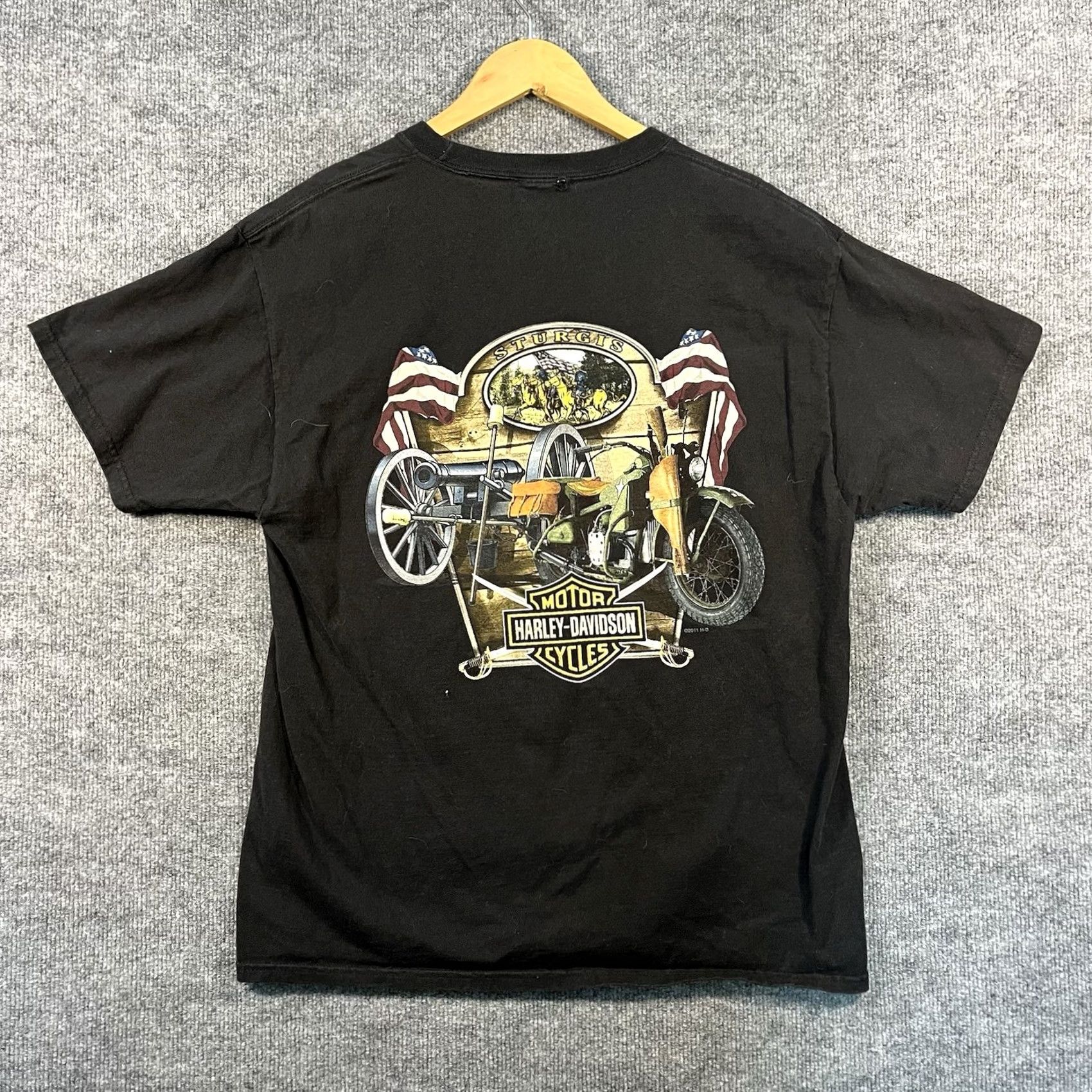 Harley Davidson VINTAGE Harley-Davidson T-Shirt Large Black 2000s Sturgis Motorcycle Graphic Print Hemes Beefy-T Men Short Sleeve Crew Neck Size US L / EU 52-54 / 3 - 3 Thumbnail