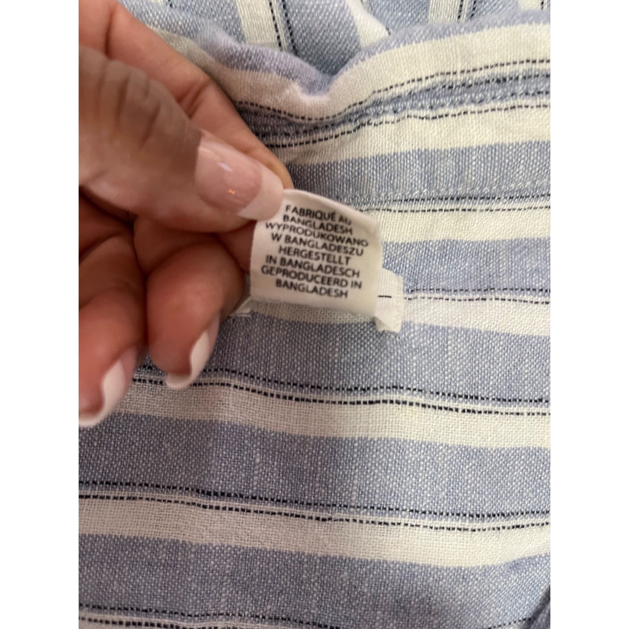 Nicole Miller Nicole Miller Womens Striped Button-Up Shirt 1X Lightweight Size XL / US 12-14 / IT 48-50 - 4 Thumbnail