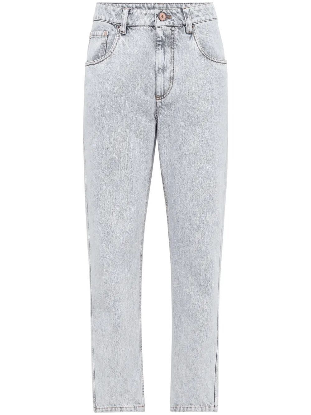 Brunello Cucinelli Denim Straight Pants With `Shiny` Bartack Size 30" / US 8 / IT 44 - 1 Thumbnail