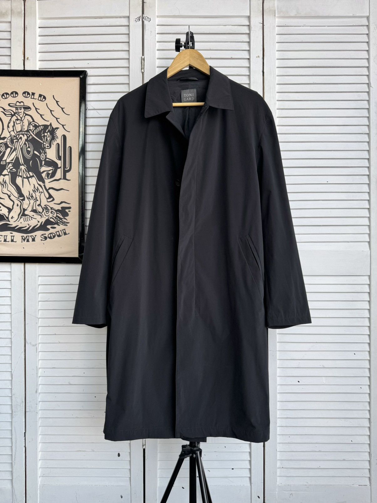 TONI GARD Vintage TONI GARD Minimalist Navy Technical Car Coat German Size US L / EU 52-54 / 3 - 3 Thumbnail