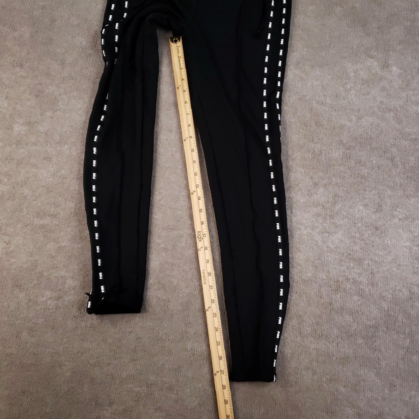 Pinko PINK Active Pants Womens XS Black Joggers Zip Pockets Tapered Track Stretch Size 26" / US 2 / IT 38 - 2 Thumbnail