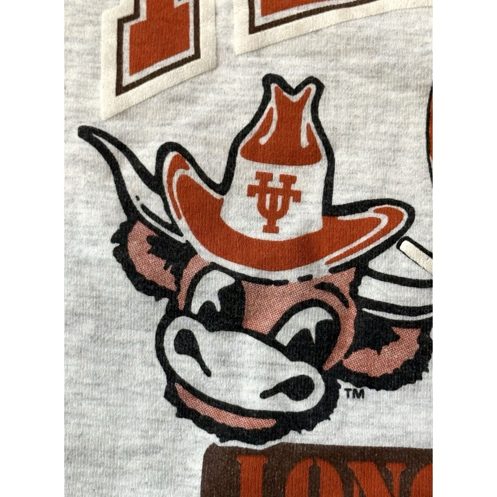 Vintage VINTAGE Bevo Crewneck Sweatshirt XL Men Gray 90s Texas Longhorns Football Graphic Print Size US XL / EU 56 / 4 - 4 Thumbnail