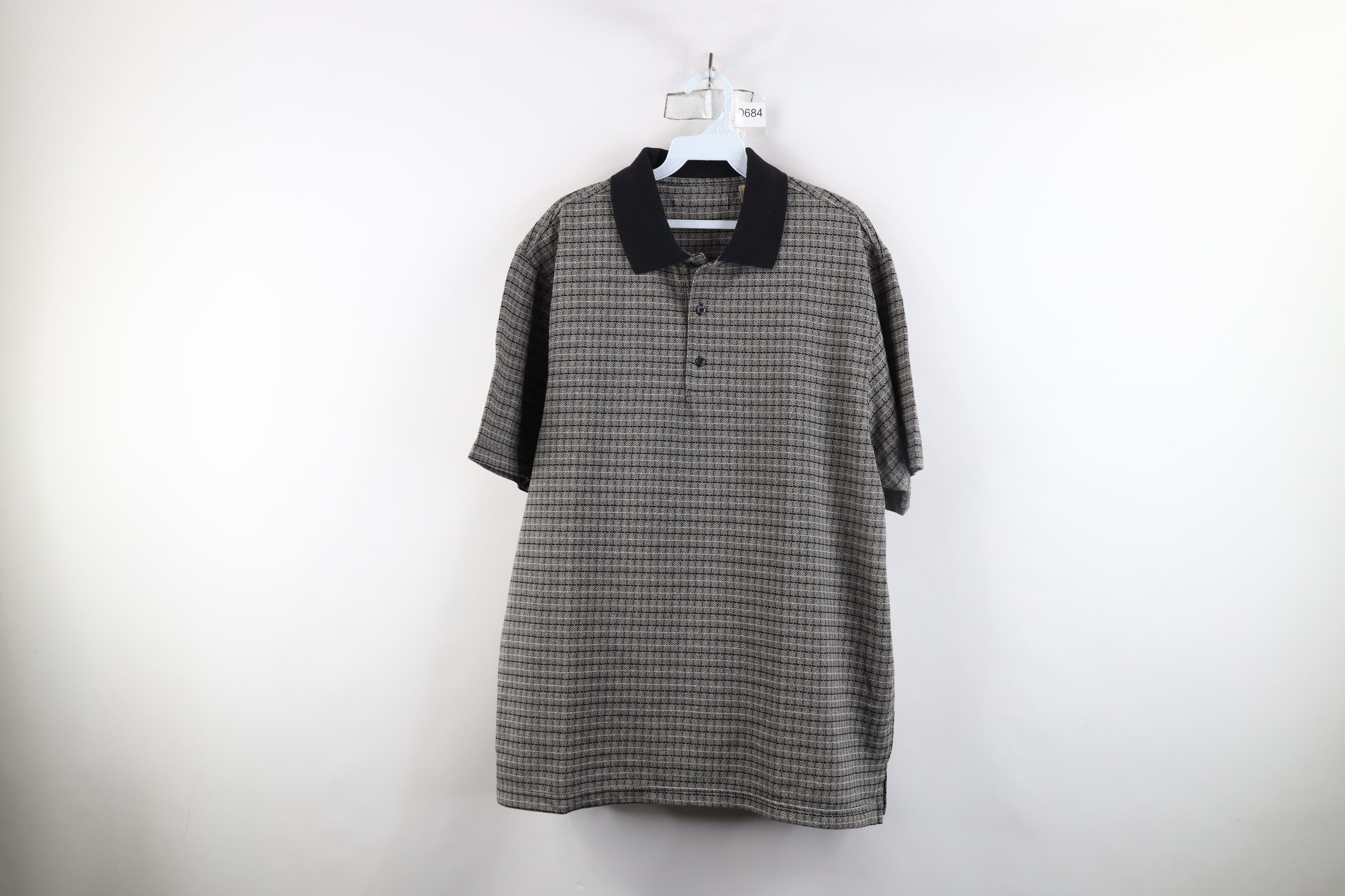 Vintage Vintage 90s Streetwear Checkered Knit Collared Golf Polo Size US L / EU 52-54 / 3 - 1 Thumbnail