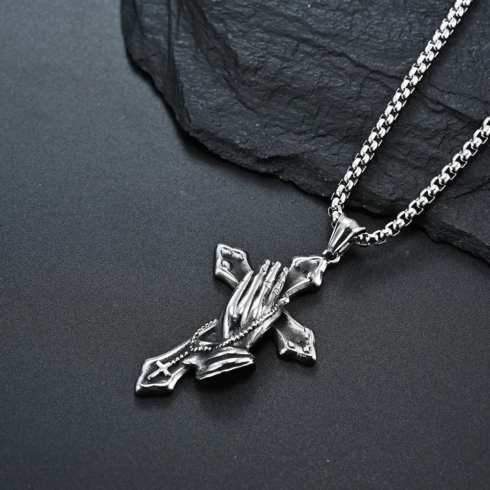 Other Vintage Prayer Cross Pendant Necklace Size ONE SIZE - 2 Thumbnail