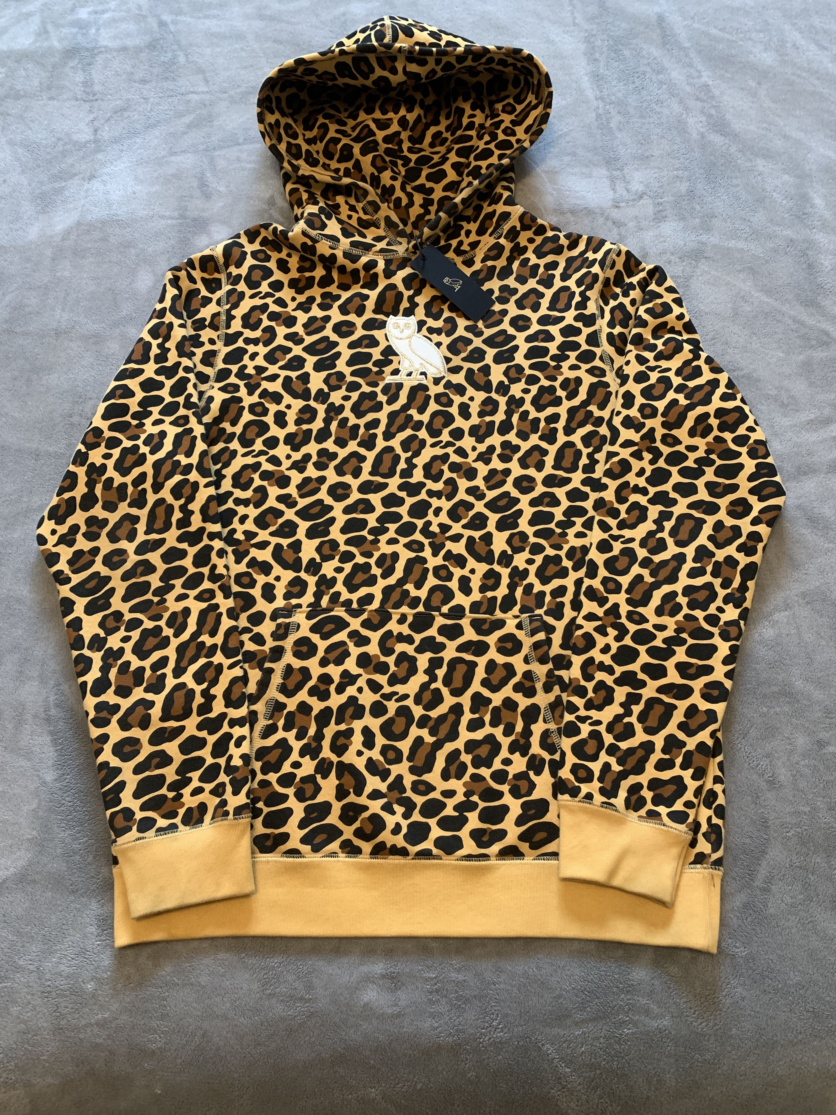 image of Drake x Octobers Very Own Ovo Camo Leopard Classic Owl Hoodie 2018 Drop, Men's (Size Large)