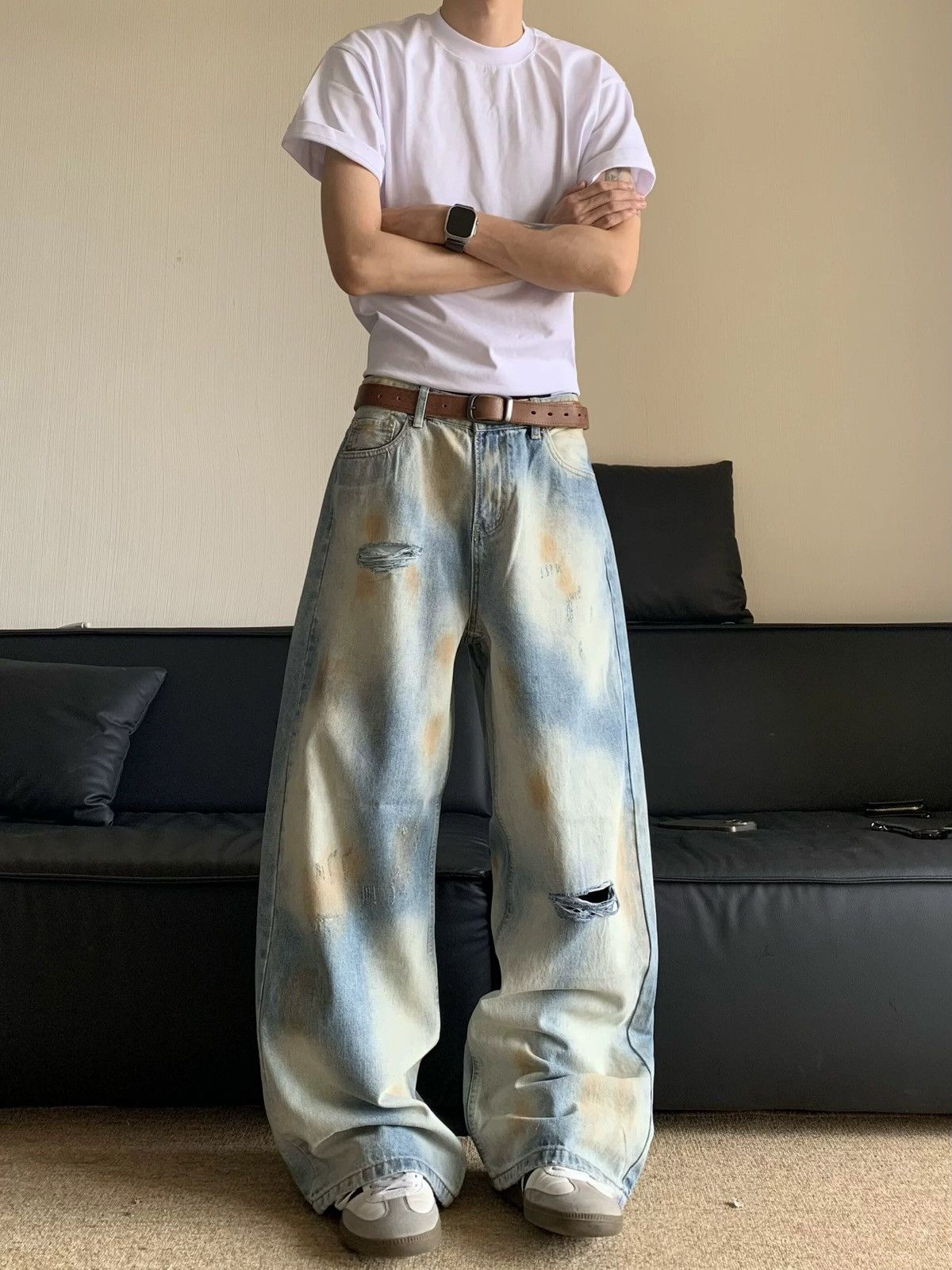 Designer × Vintage Retro punk pants Size US 34 / EU 50 - 2 Thumbnail