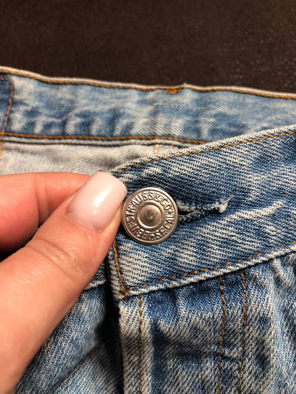 Levi's Levi's 501 patchwork straight leg jeans with a raw hem Size US 30 / EU 46 - 15 Thumbnail