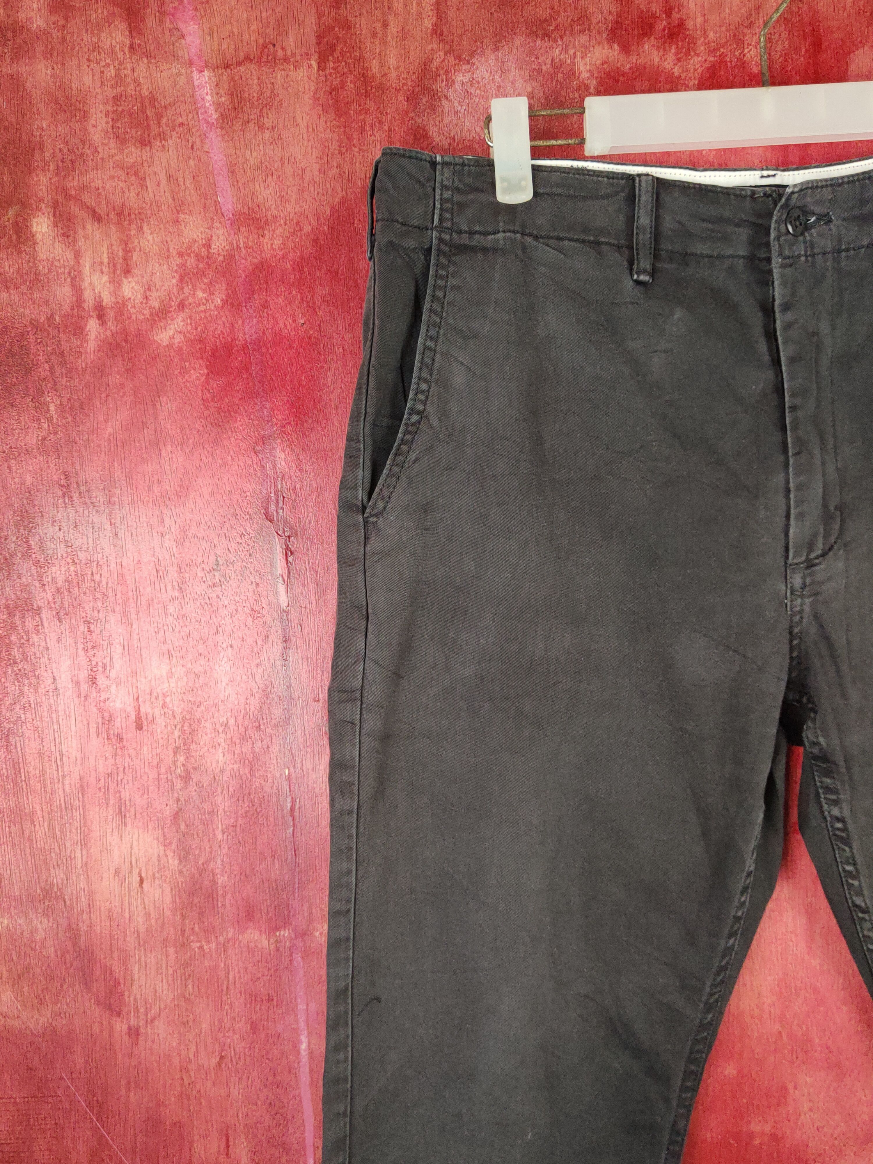 Japanese Brand Levis Blue Black distressed faded ripped Casual Pants #S1330 Size US 33 - 3 Thumbnail