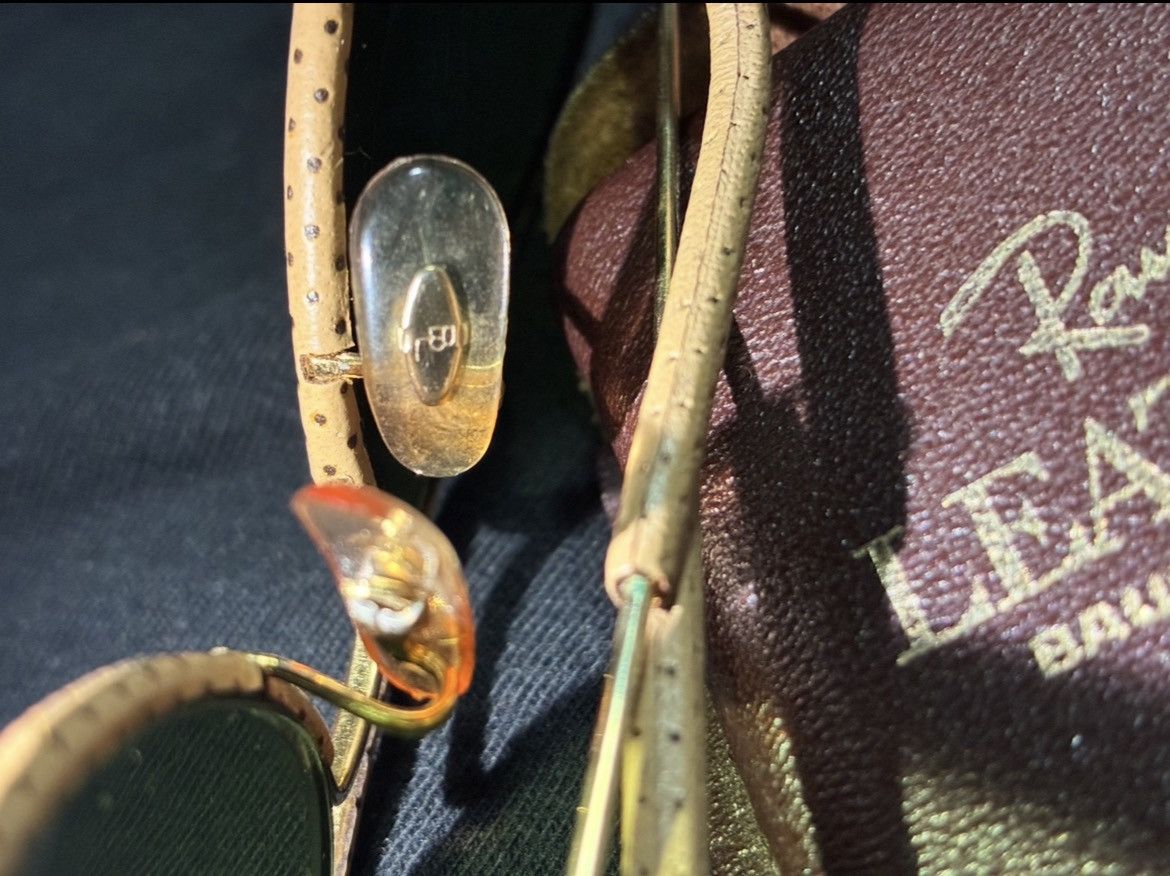 Bausch & Lomb × RayBan Vintage B&L Ray-Ban USA Leathers Aviator 58[]14 Size ONE SIZE - 9 Thumbnail