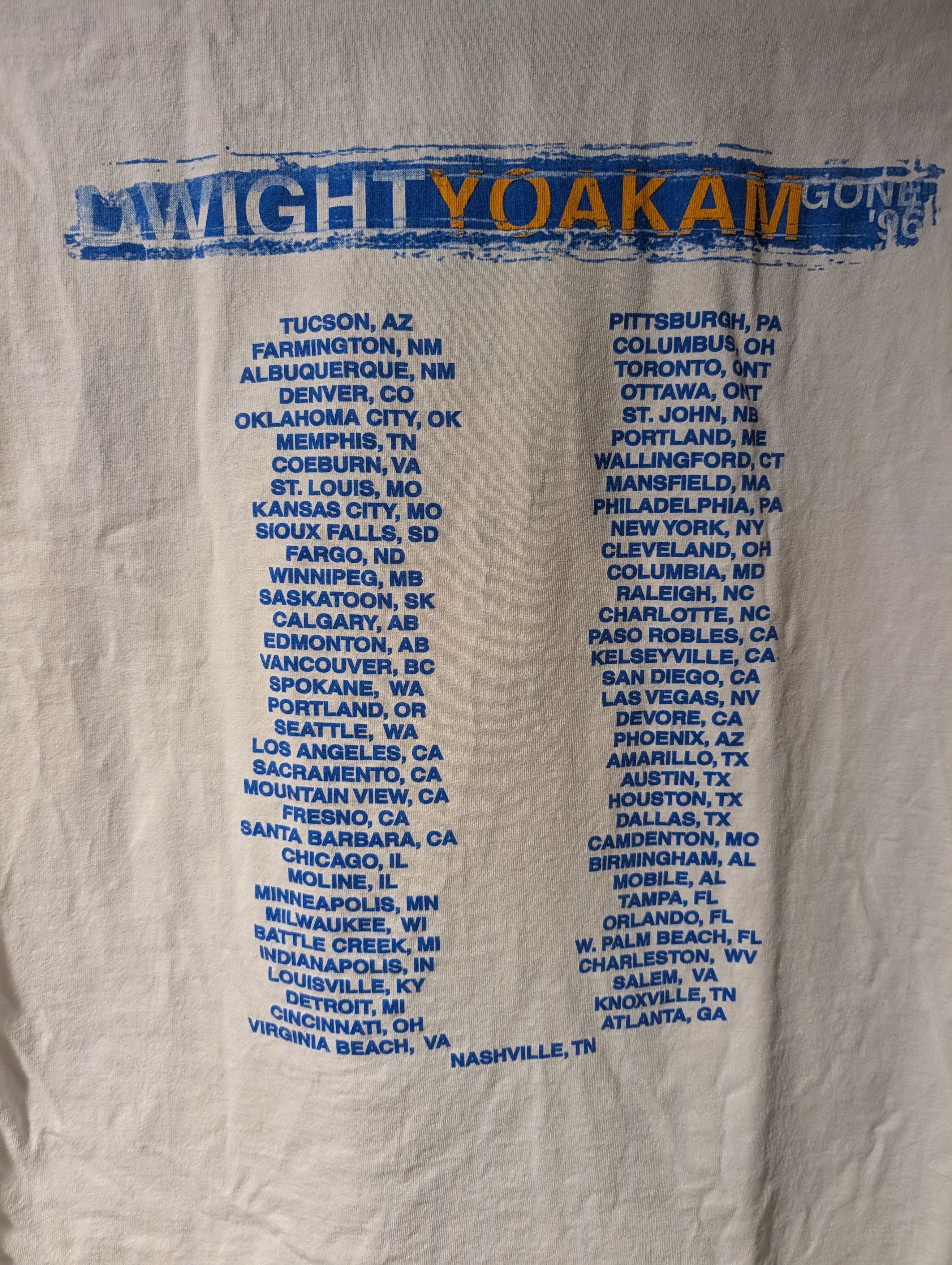 Band Tees Vintage 1996 Dwight Yoakam Gone Tour T-Shirt XL Nice Man Size US XL / EU 56 / 4 - 5 Thumbnail