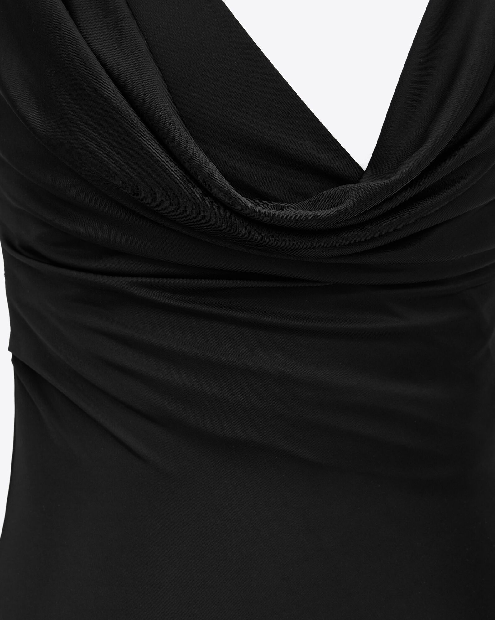 Saint Laurent Paris o1bcso1str0426 Cowlneck Dress In Knit in Black Size L / US 10 / IT 46 - 3 Thumbnail