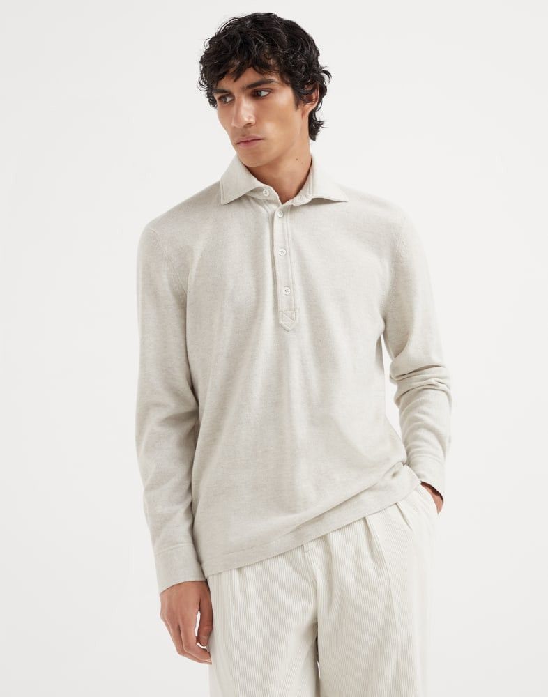 Brunello Cucinelli o1w1db10825 Cashmere Poloin Grey Size US L / EU 52-54 / 3 - 1 Thumbnail