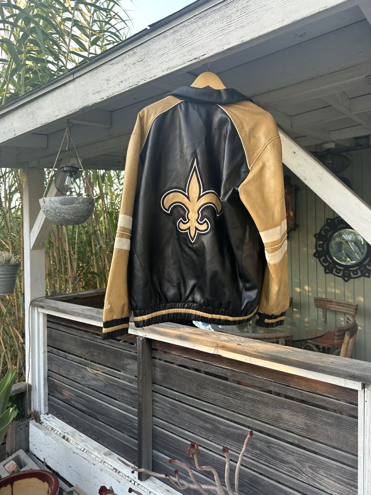 NFL Vintage 90s Saints Leather Jacket Size US M / EU 48-50 / 2 - 2 Thumbnail