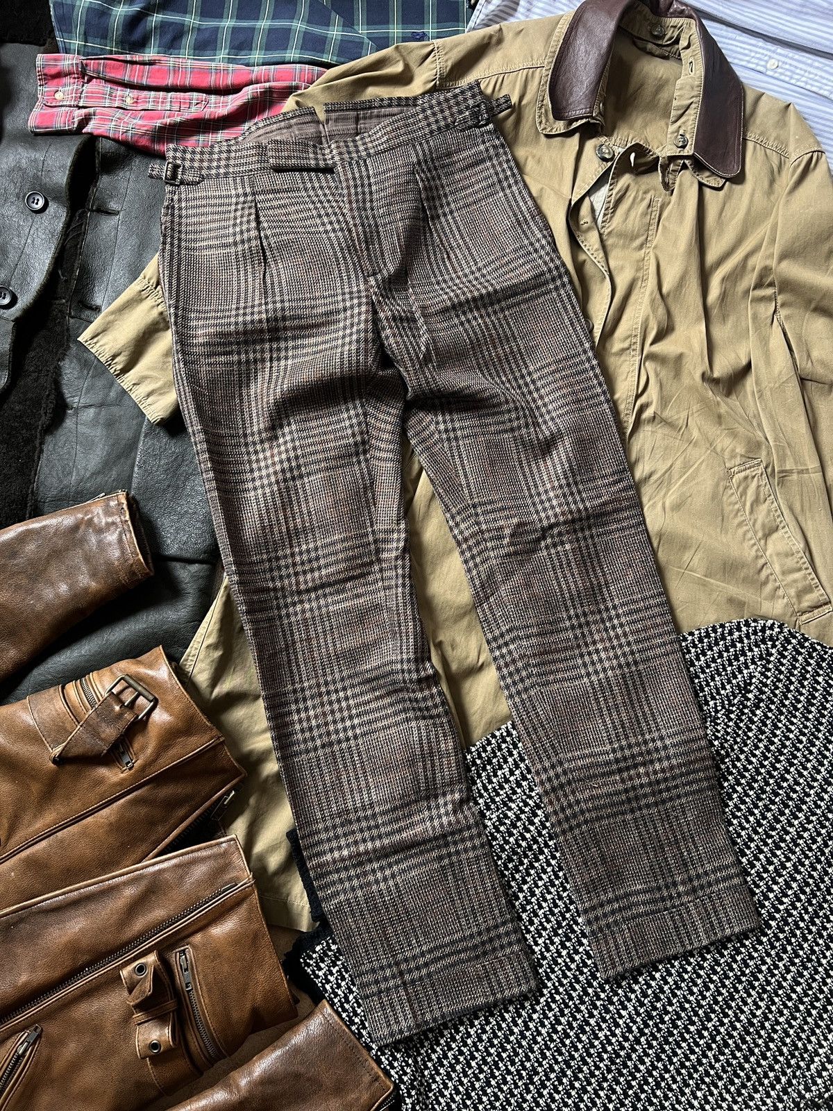 Tom Ford Tom Ford Striped Brown Wool+Silk Pants Trousers Size 28" / US 6 / IT 42 - 1 Thumbnail