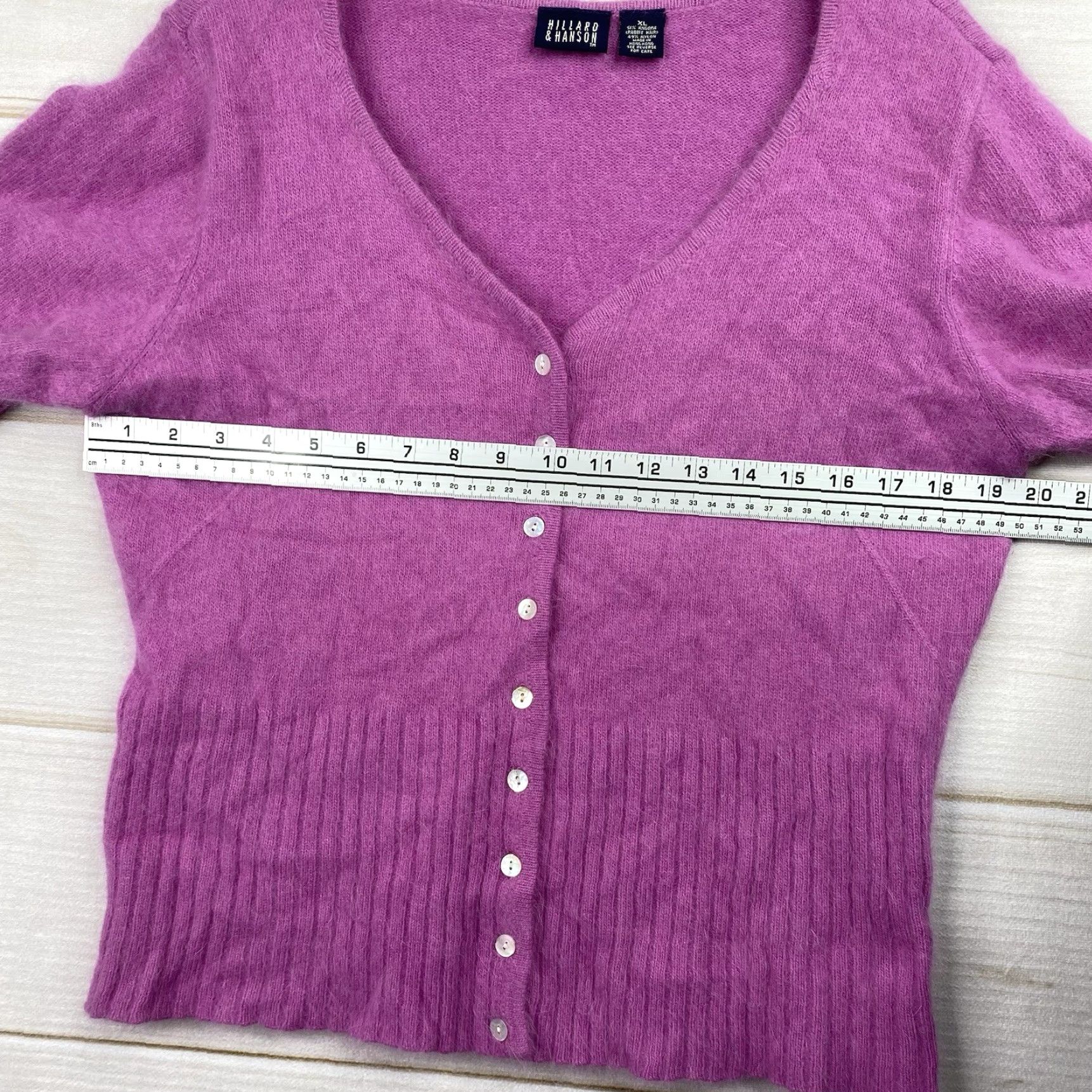 Pinko VINTAGE Hillard & Hanson Sweater Cardigan XL Pink Angora Fuzzy Knit Wool-Blend All Seasons Women’s 90s Bohemian Coquette Cottagecore Size XL / US 12-14 / IT 48-50 - 4 Thumbnail