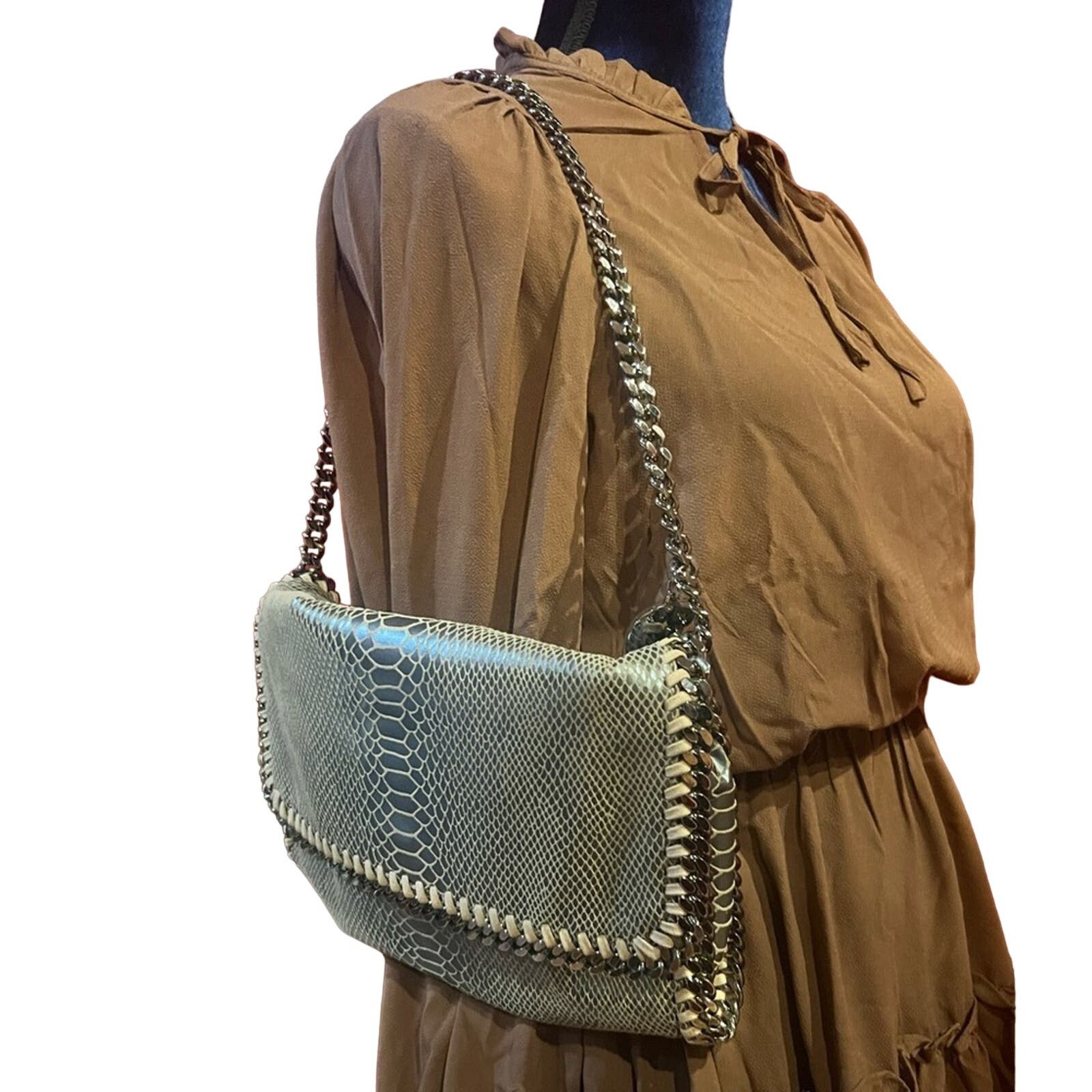 Stella McCartney Stella McCartney Eco Python Embossed Falabella Clutch Size ONE SIZE - 5 Thumbnail
