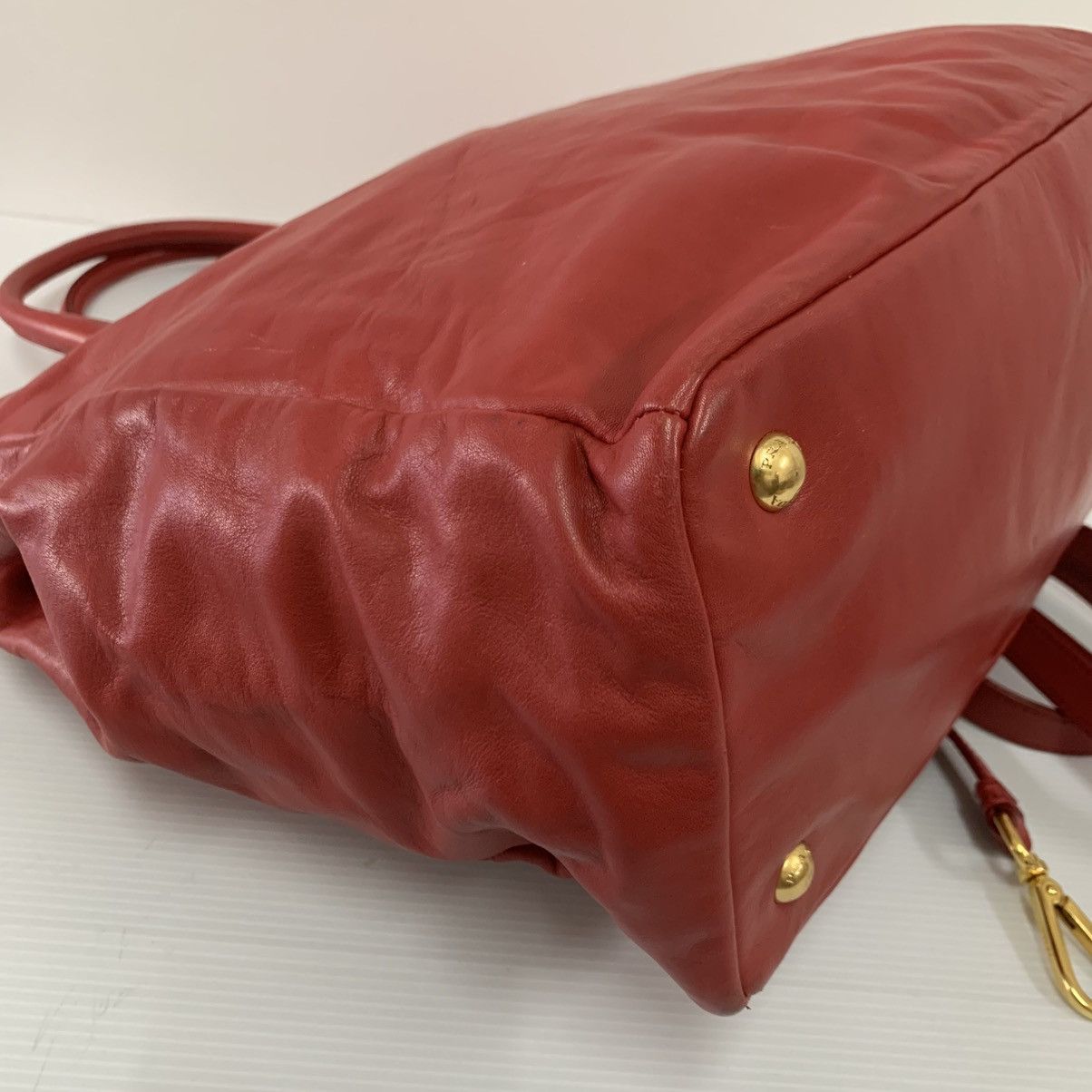Prada Prada Red Leather Shoulder Bag Size ONE SIZE - 5 Thumbnail
