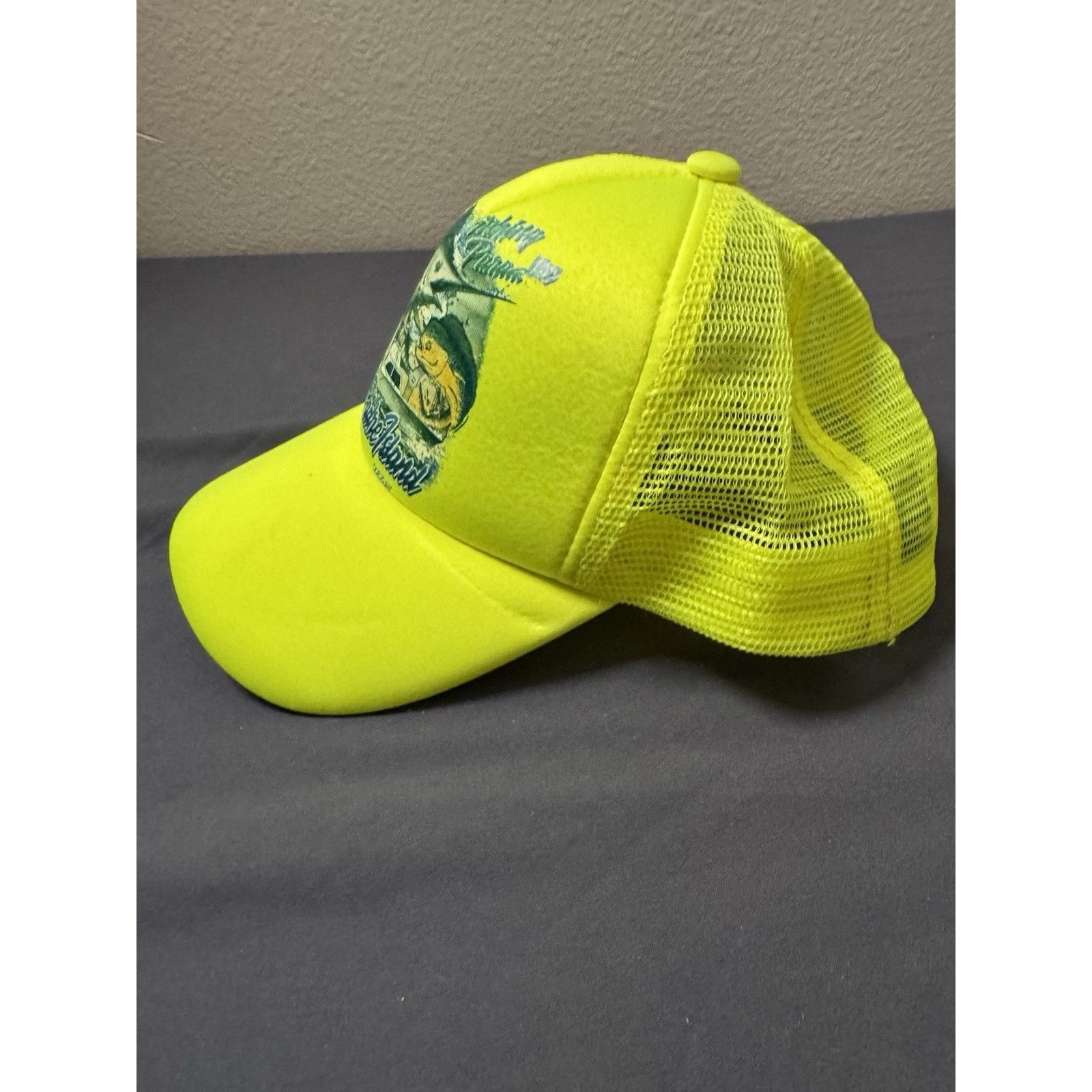 Other Neon Yellow Vintage South Padre Island Fishing Trucker Hat Size ONE SIZE - 2 Thumbnail