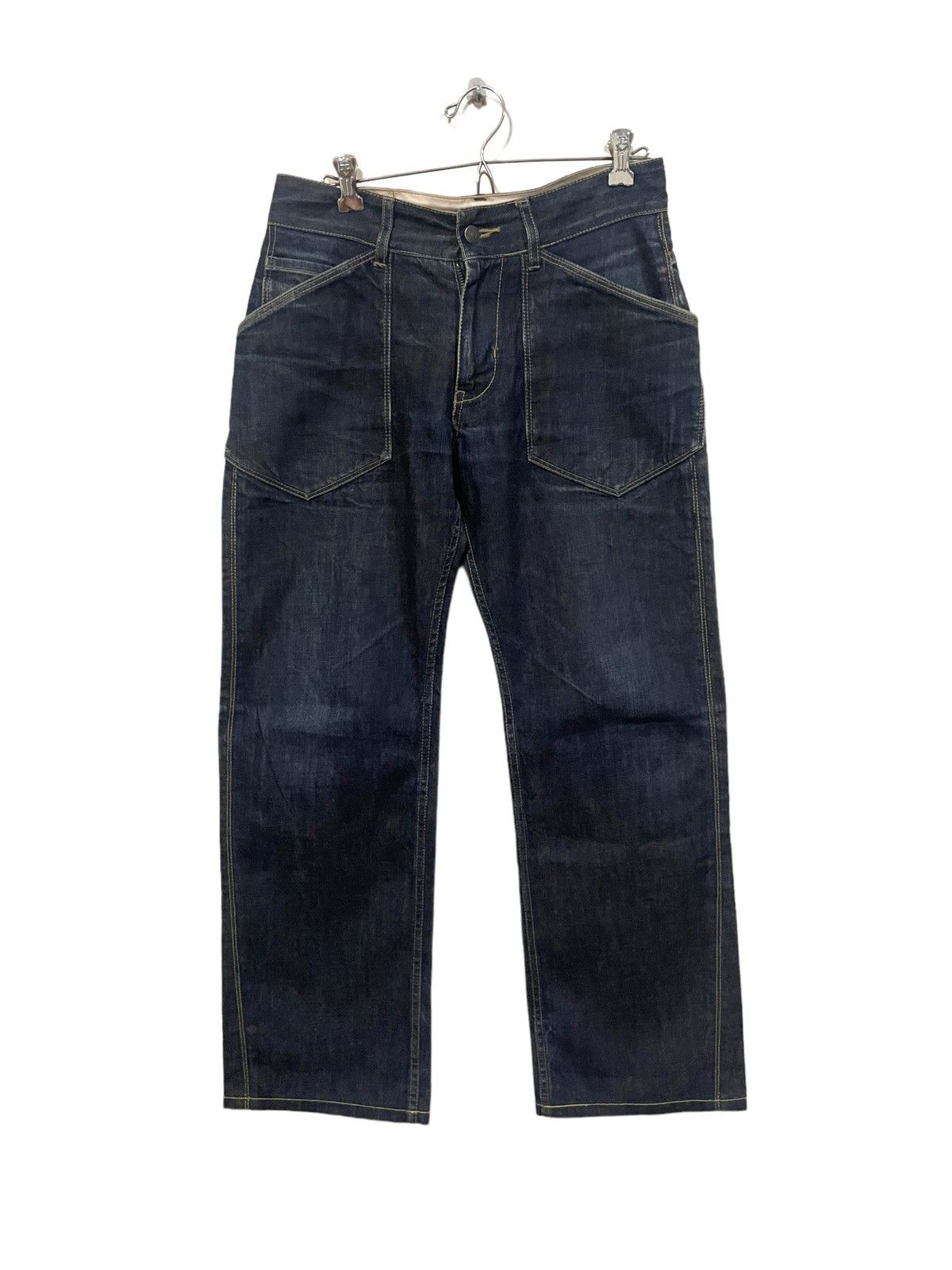 image of Beauty Youth x United Arrows 1935 Us Army Fatigue Dungaree Inspire Jeans in Blue, Men's (Size 31)