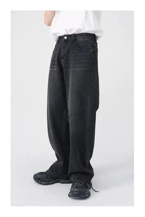 Japanese Brand × Jean Men's washed black wide-leg straight jeans Size US 32 / EU 48 - 2 Thumbnail
