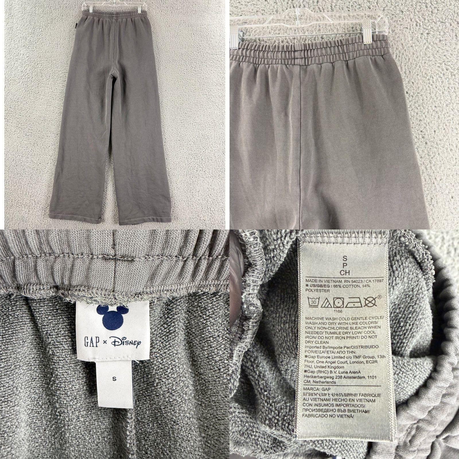 Gap Gap Disney Sweatpants Womens Small Gray Mickey Mouse Wide-Leg Joggers Pull On Size 28" / US 6 / IT 42 - 8 Thumbnail