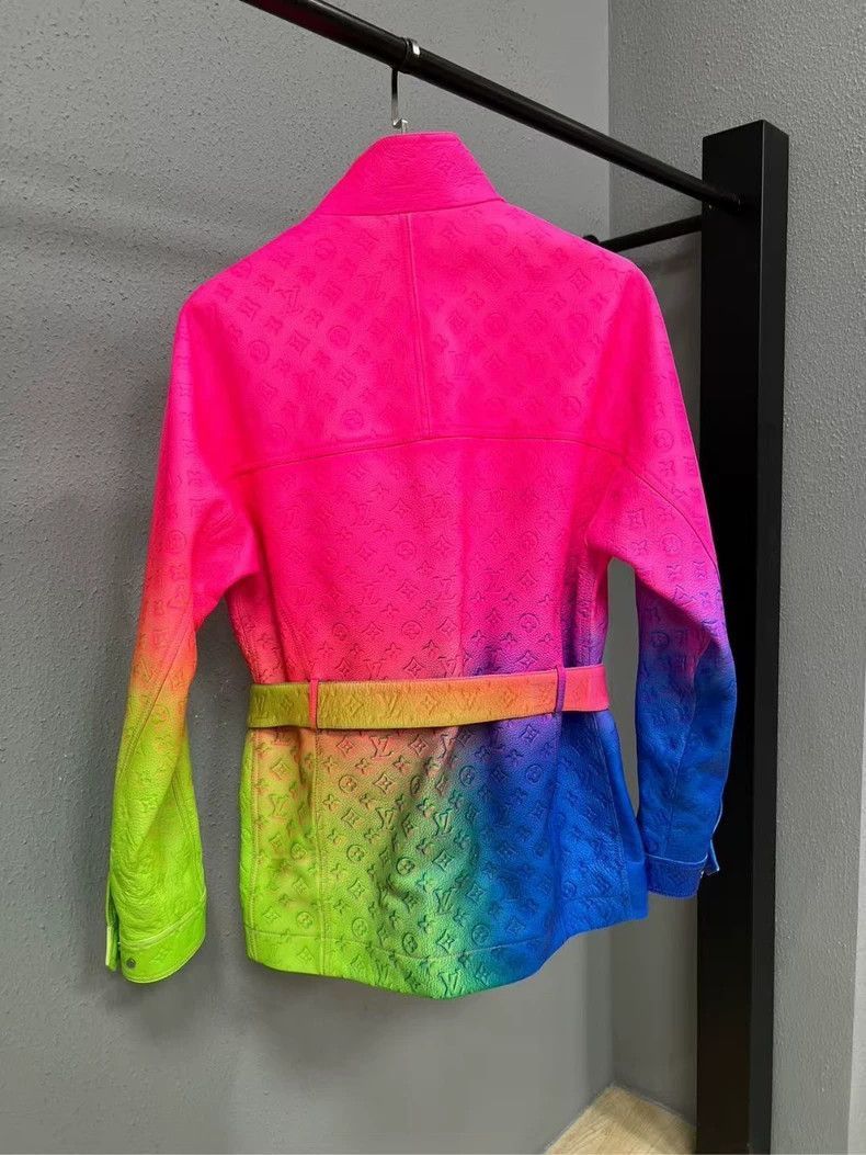 Louis Vuitton Louis Vuitton Rainbow Gradient Leather Jacket-2507 Size US XL / EU 56 / 4 - 2 Thumbnail