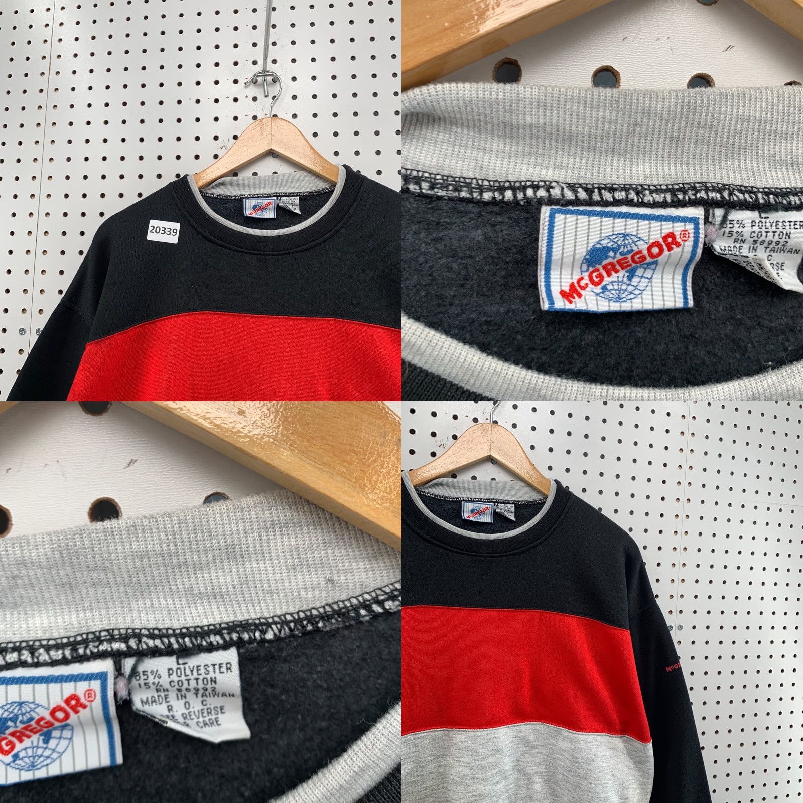 McGregor Vintage McGregor Striped Crewneck Sweatshirt - Large Black, Red, 23.5x26 - Mens Size US S / EU 44-46 / 1 - 8 Thumbnail