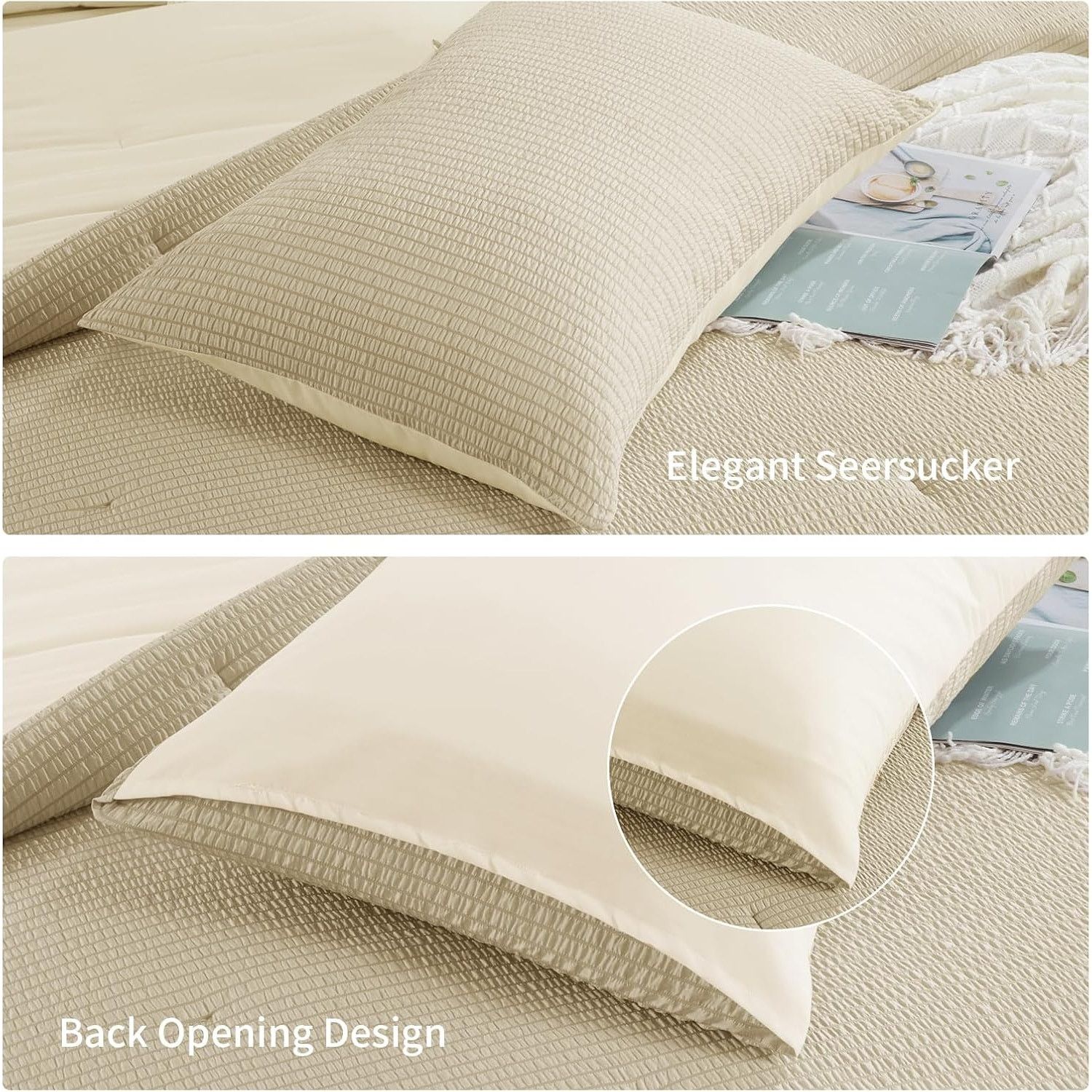 Other 3 Piece Seersucker Oversized King Comforter Set 98x120, Size ONE SIZE - 8 Thumbnail
