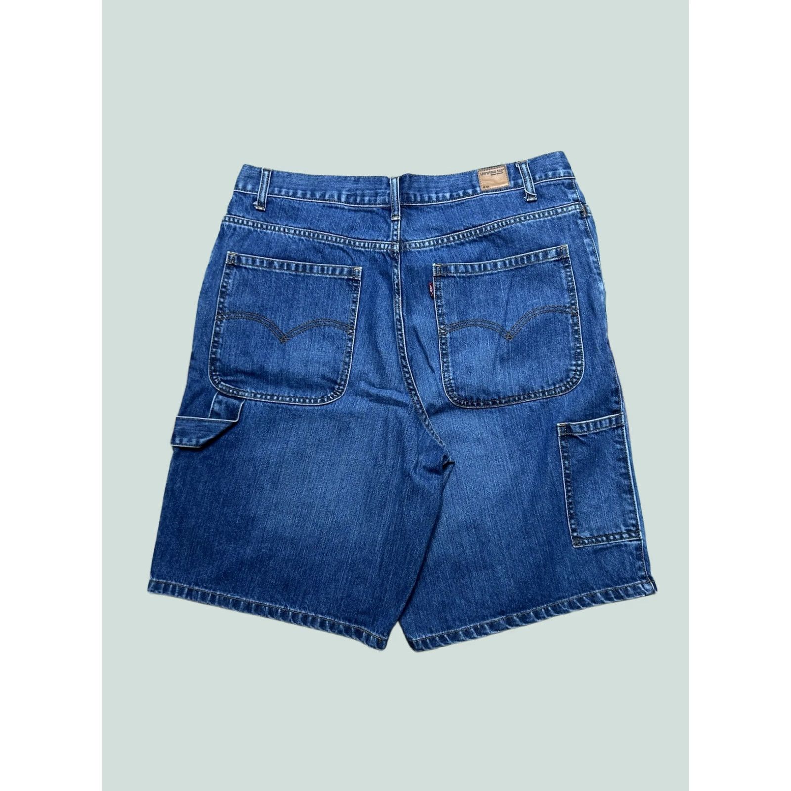 Levi's VINTAGE Levi’s Carpenter Jorts Denim Shorts Red Tab Baggy Wide Leg 34 Men's Denim Shorts 34 Inseam 10” 22” Outseam 22” 12” Leg Opening 12” Size US 34 / EU 50 - 1 Thumbnail