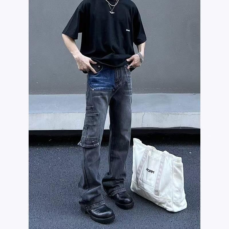 Japanese Brand × Jean Vintage straight leg micro flare patchwork jeans Size US 34 / EU 50 - 2 Thumbnail