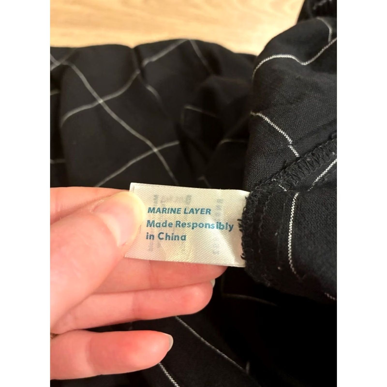 Marine Layer Marine Layer Pants Women Allison Black Windowpane Pull On Tencel Size S Size 28" / US 6 / IT 42 - 7 Thumbnail