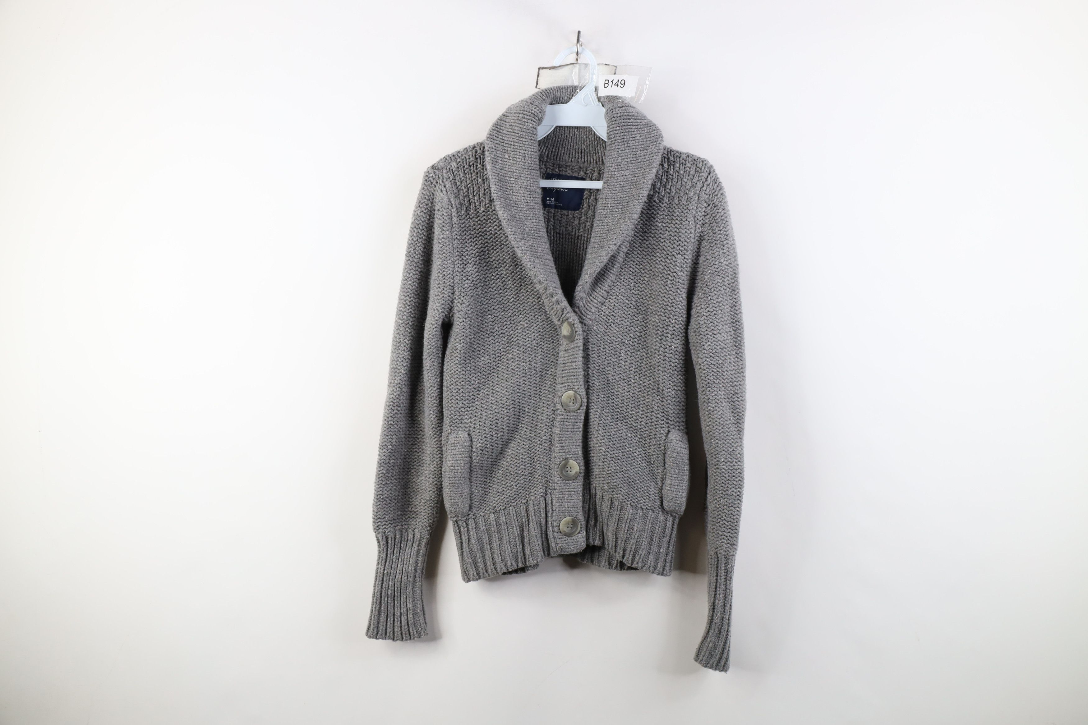 American Eagle Outfitters Vintage Y2K American Eagle Wool Chunky Knit Cardigan Sweater Size M / US 6-8 / IT 42-44 - 1 Thumbnail