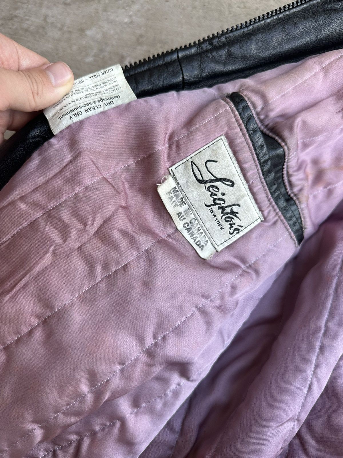 Vintage Vintage Leighton Striped Panel Leather Jacket Size US L / EU 52-54 / 3 - 3 Thumbnail