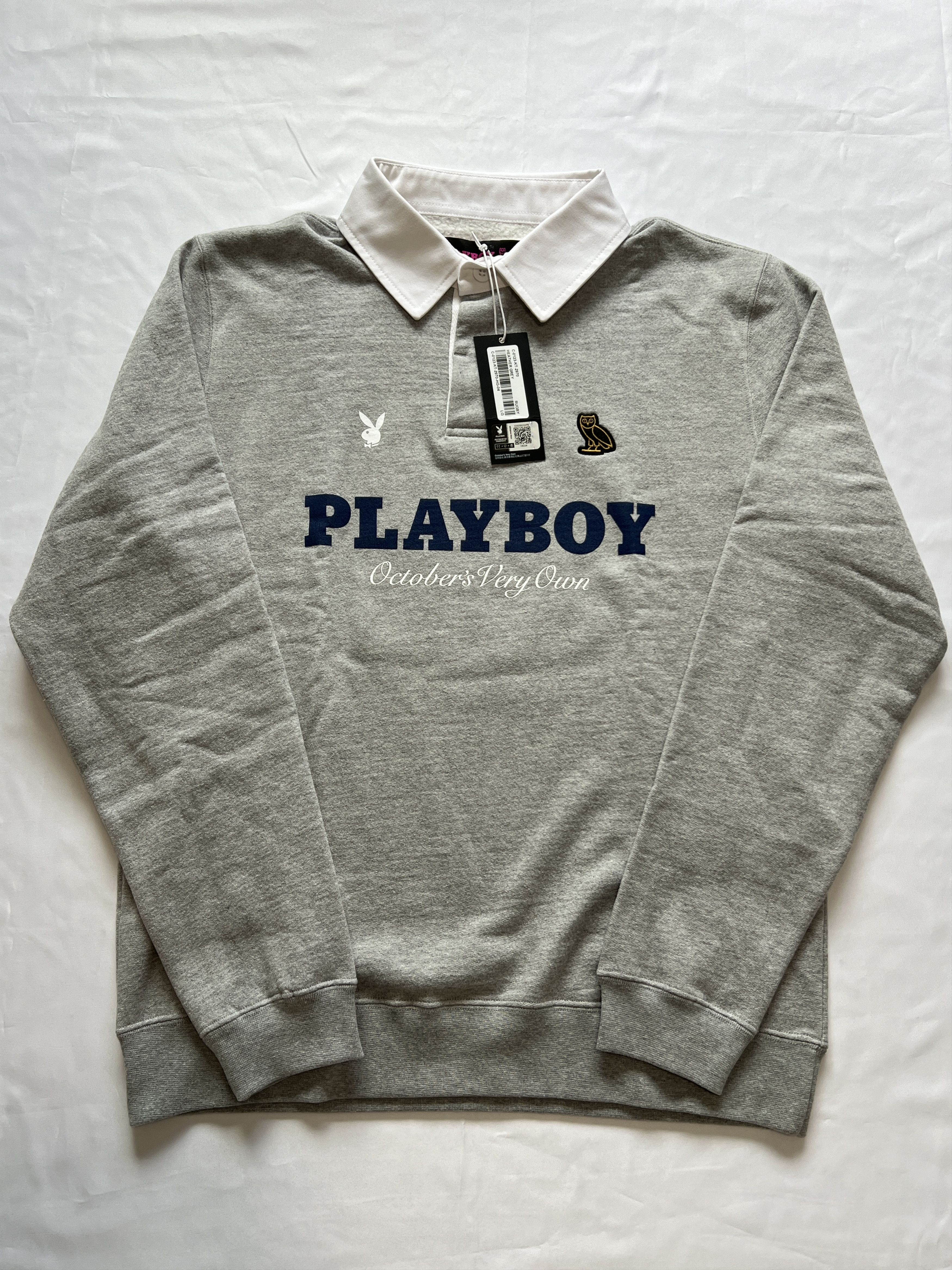 Drake OVO x PLAYBOY GREY RUGBY POLO Size US L / EU 52-54 / 3 - 2 Thumbnail